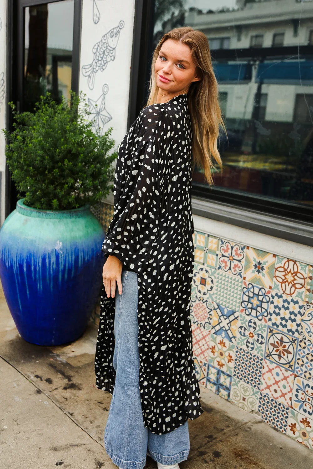 Black Animal Sheer Kimono (3pc) - Image 4