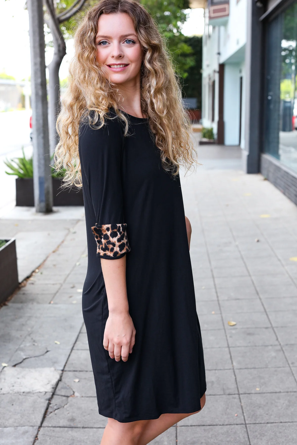 Black Animal Sleeve Pocketed Dress - Image 7