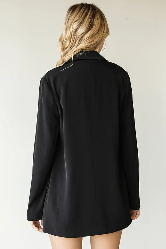 Black Lined Button Blazer - Image 6