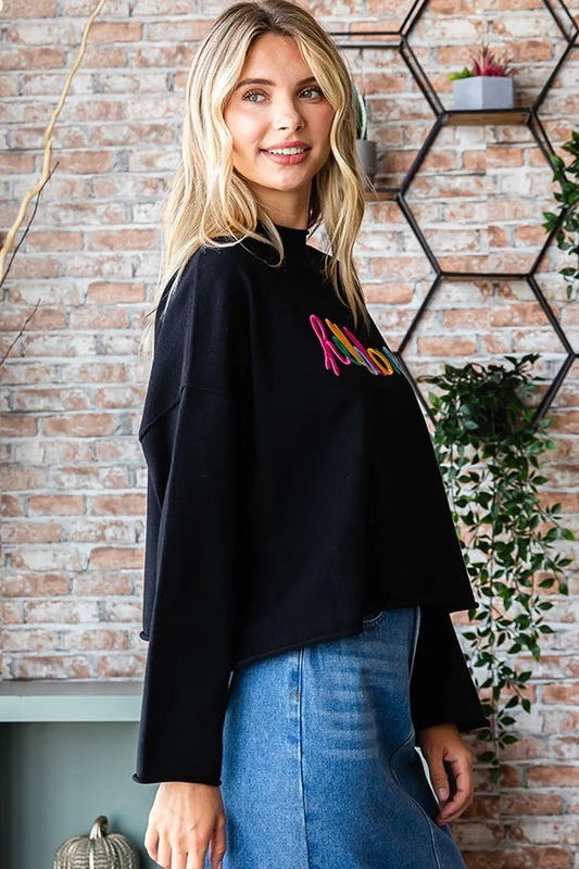 Black "Hello Love" Sweater - Image 5