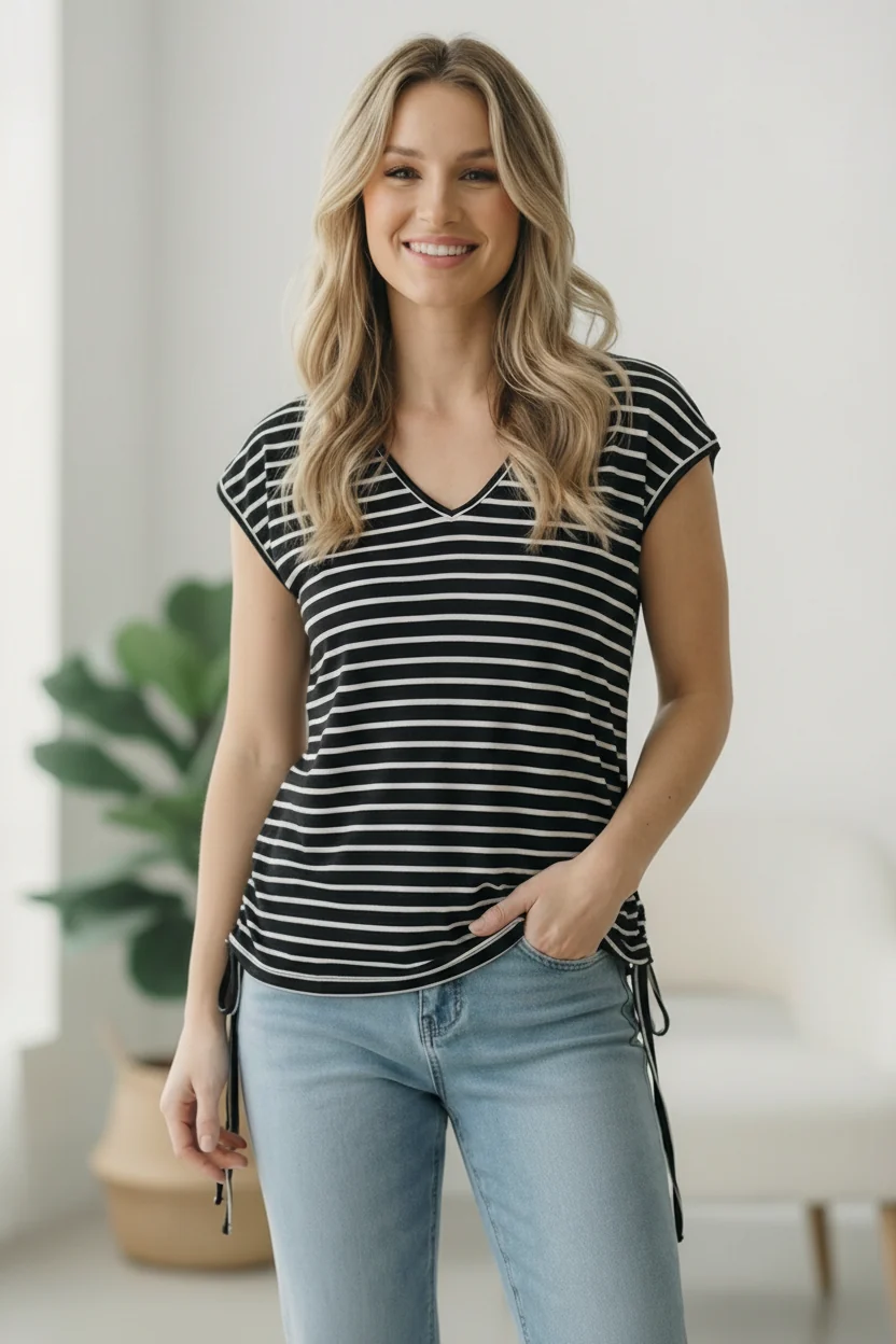 Black Stripe Top - Image 2