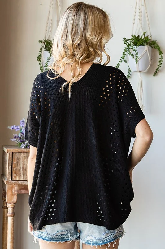 BLACK SWEATER KNIT TOP - Image 3