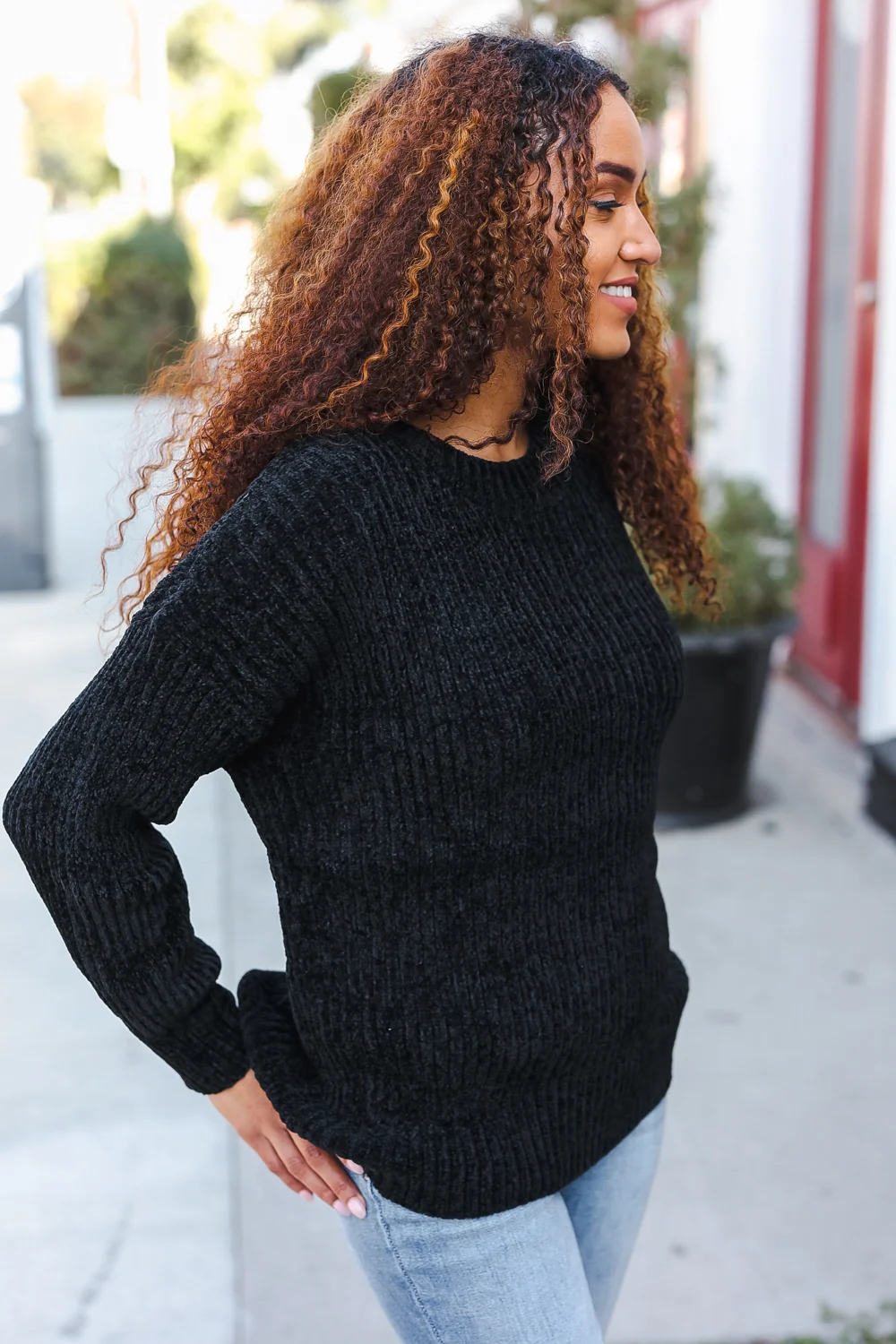 Black Thick Cable Sweater - Image 6
