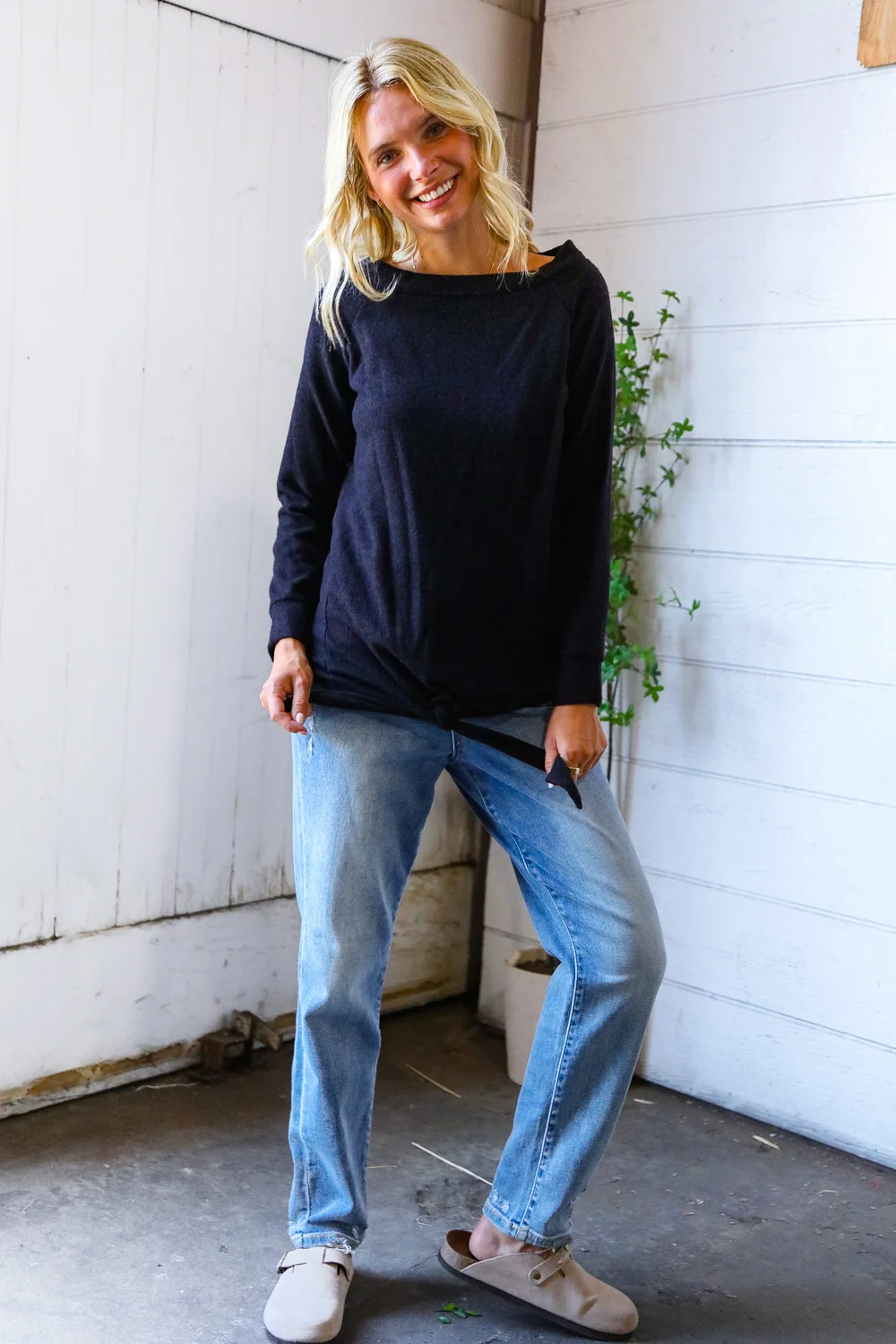 Black Tie Front Sweater - Image 6