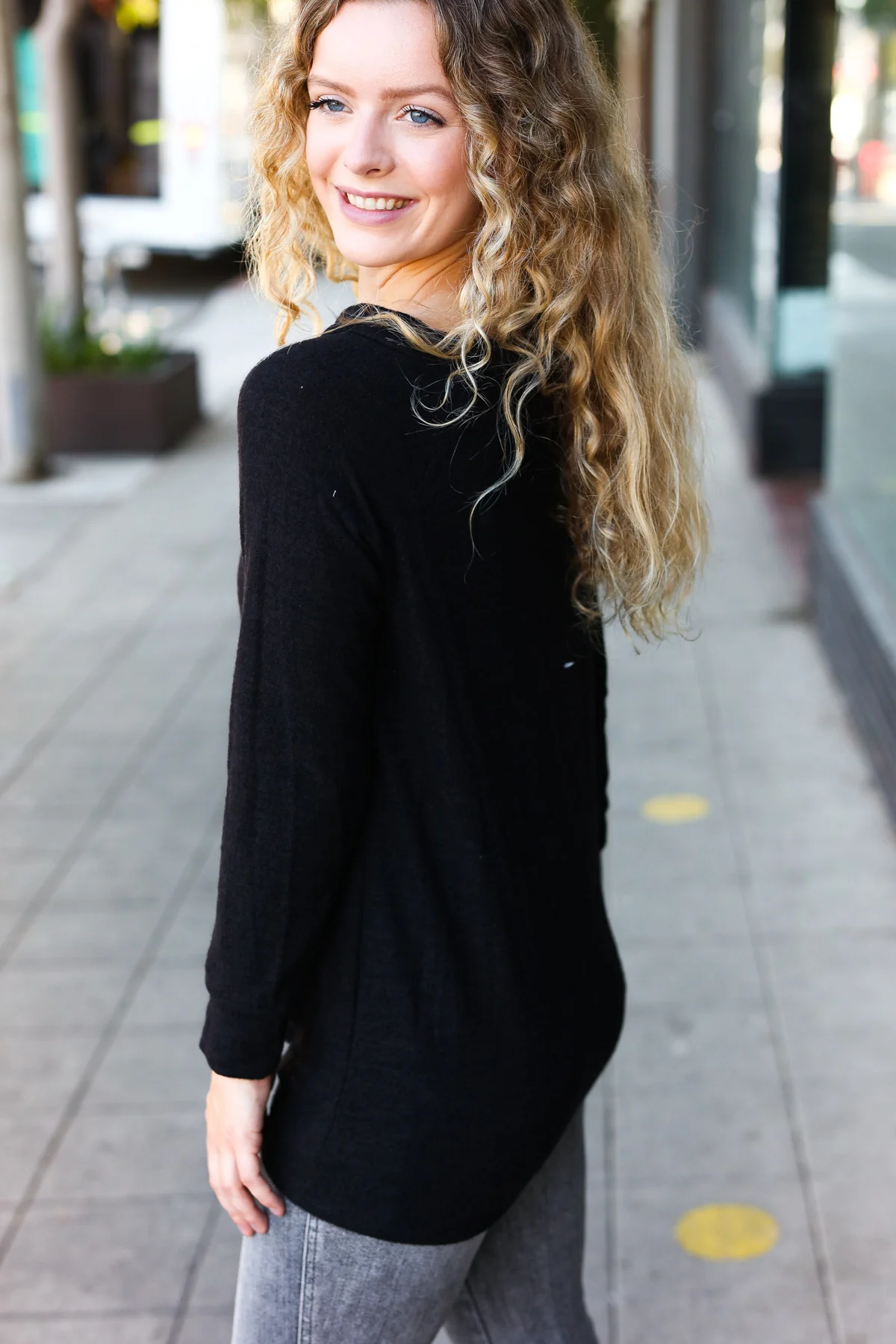 Black Tie Hem Top - Image 6