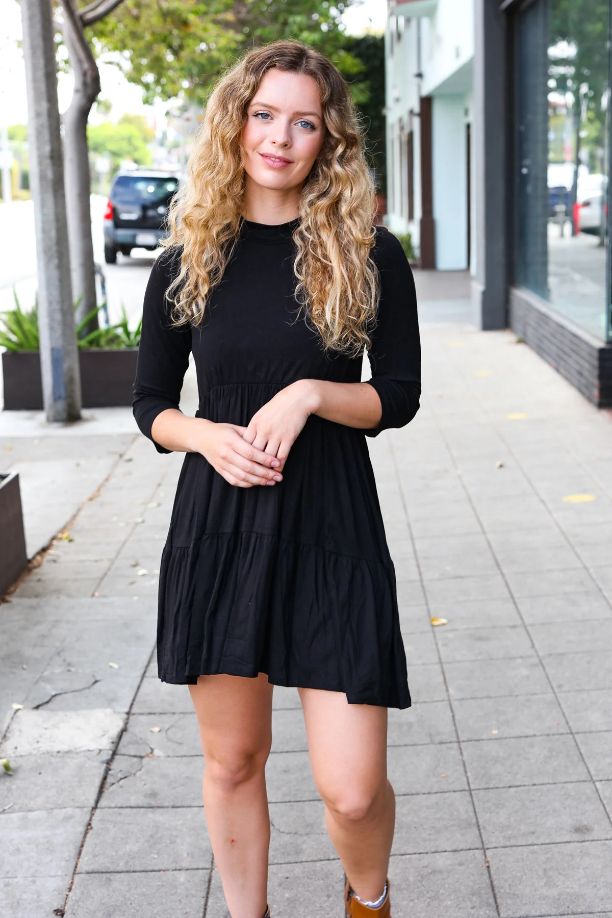 Black Tiered Dress - Image 2