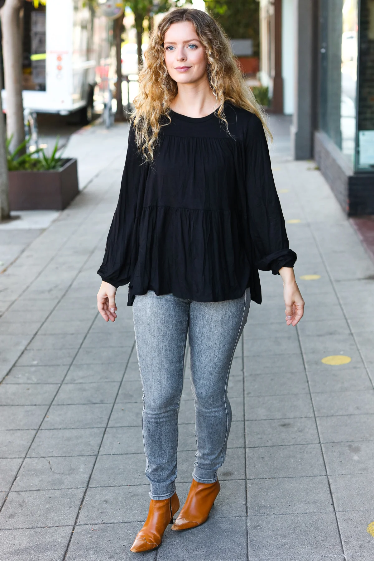 Black Tiered Top