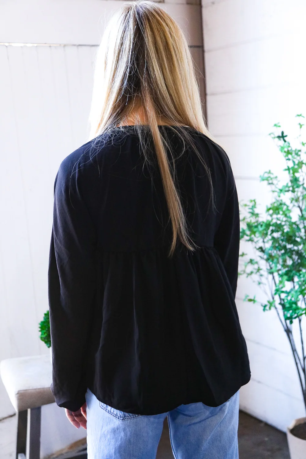 Black Woven Blouse - Image 7