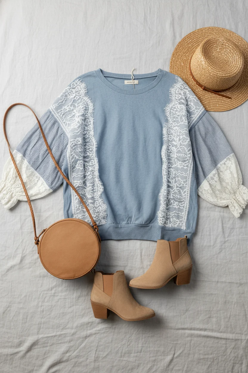 Blue Crochet Blouse