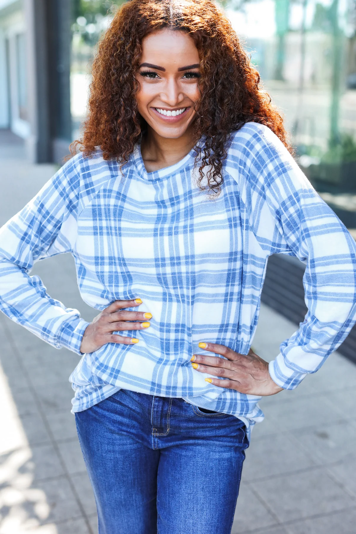 Blue Plaid Top - Image 3