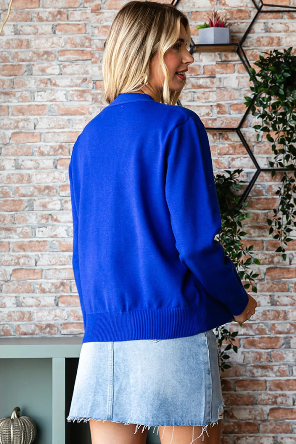 Blue Sequins Football Gameday Cardigan - Image 9