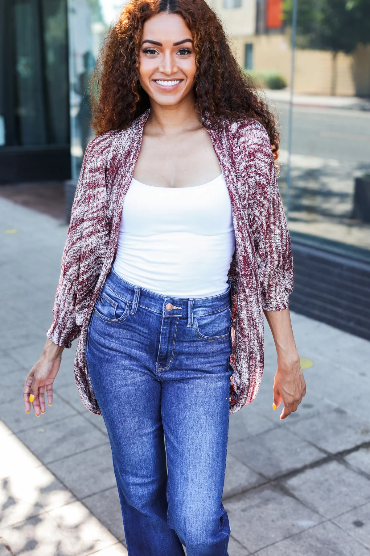 Burgundy Knit Cardigan - Image 4