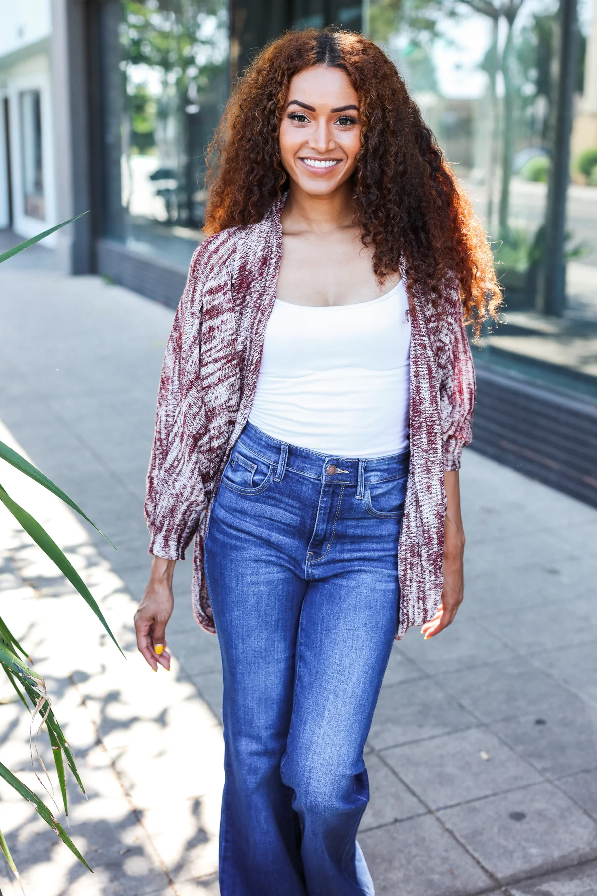 Burgundy Knit Cardigan - Image 5