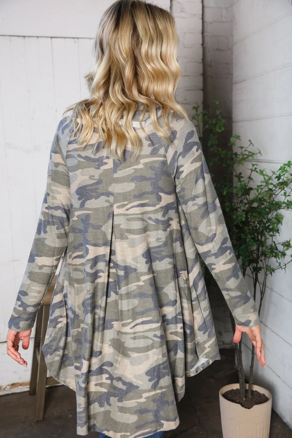 Camo Cowl Design Top - Image 10