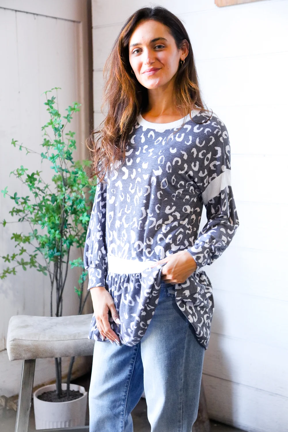 Charcoal Animal Print Tunic - Image 8