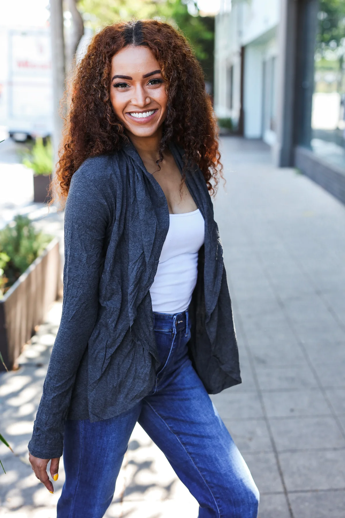 Charcoal Flutter Cardigan - Image 5