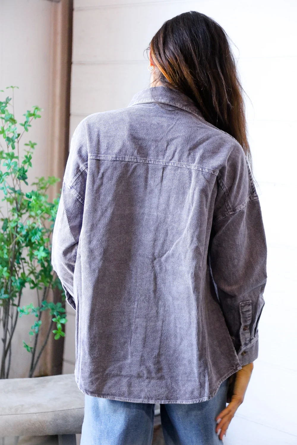 Dusty Plum Washed Shacket - Image 10