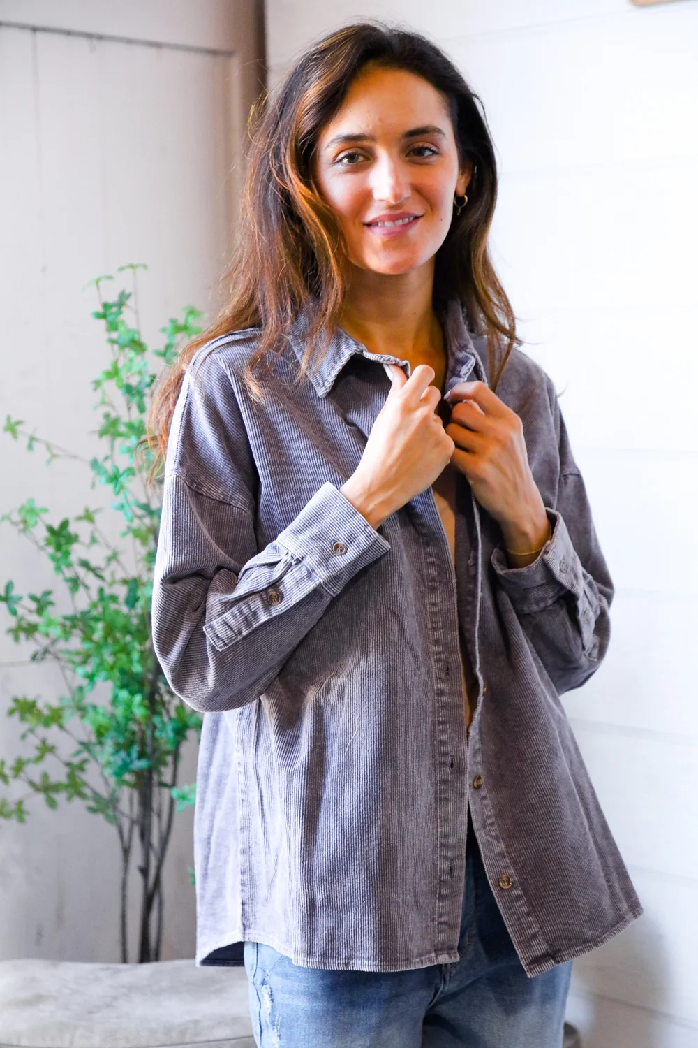 Dusty Plum Washed Shacket - Image 7