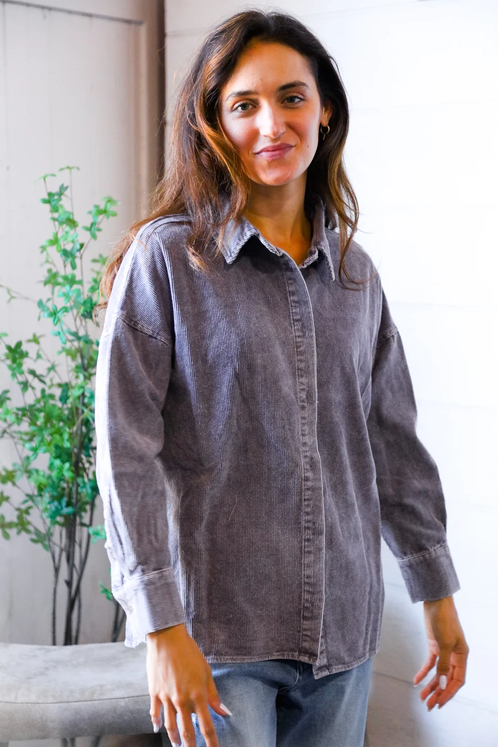 Dusty Plum Washed Shacket - Image 9