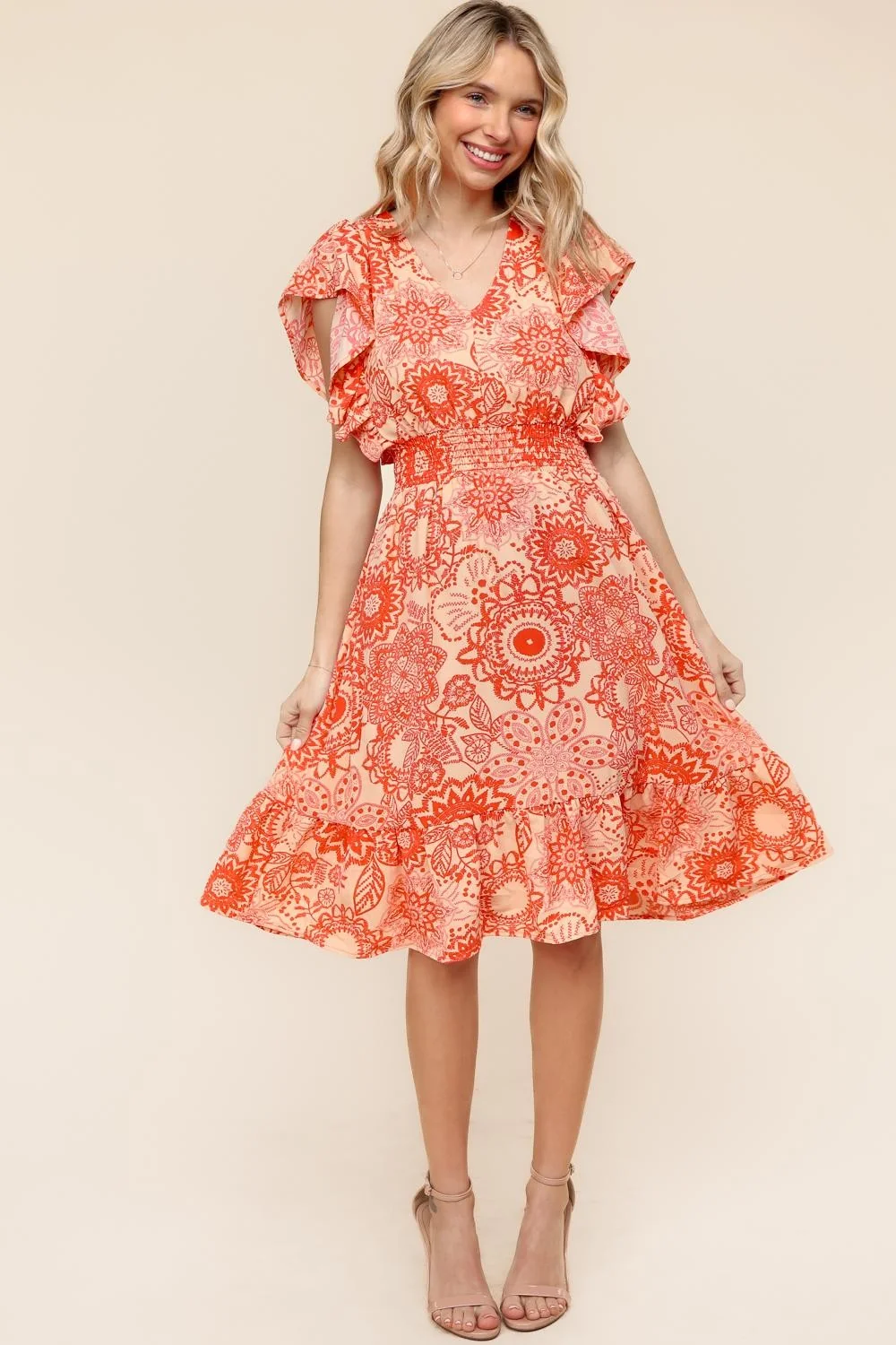 PLUS FIT AND FLARE SMOCKING WAIST WITH SIDE POCKETS - Image 2