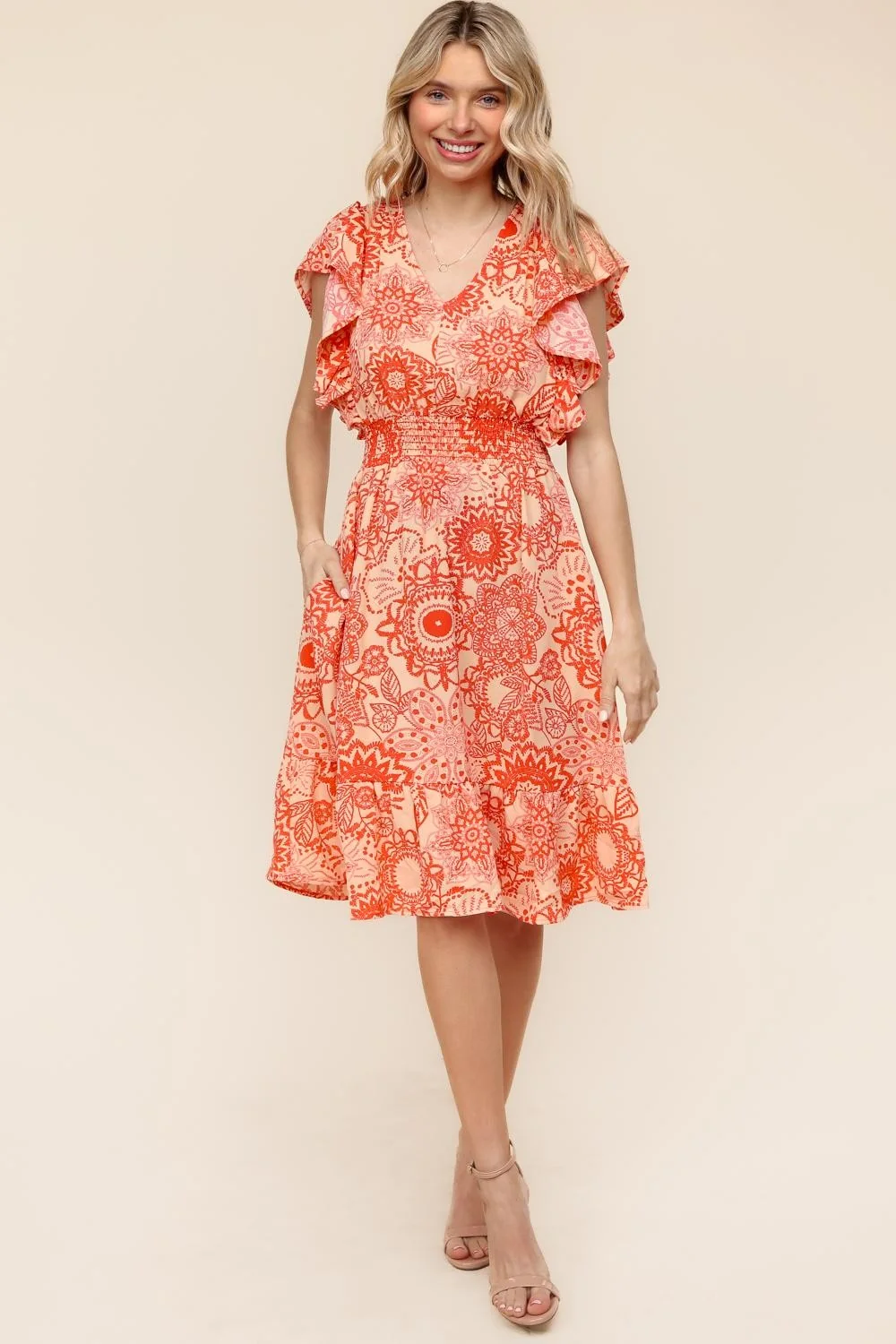 PLUS FIT AND FLARE SMOCKING WAIST WITH SIDE POCKETS - Image 7