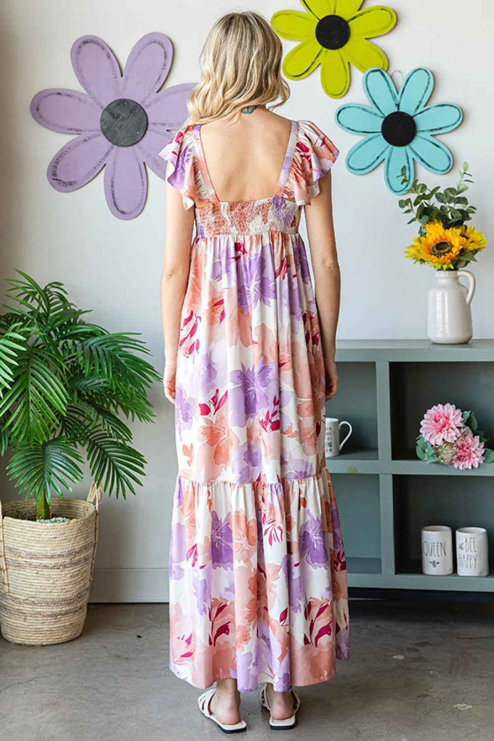 FLORAL PRINT WOVEN BABYDOLL MAXI DRESS - Image 6