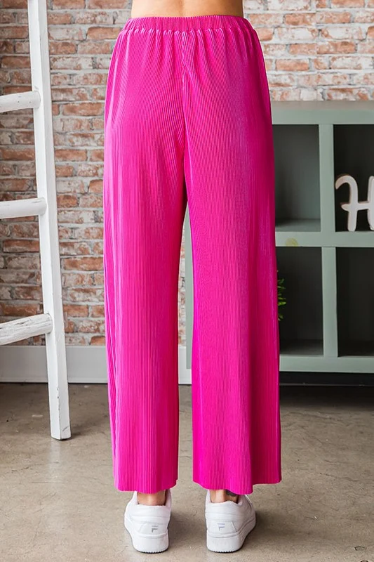 Fuchsia Ruffle Silky Pants - Image 2