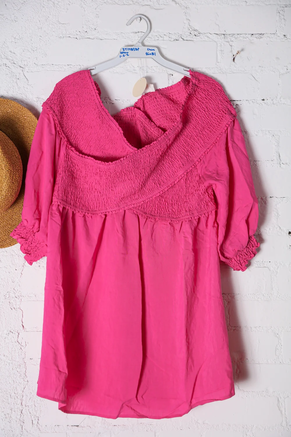 Fuchsia Smocked Top