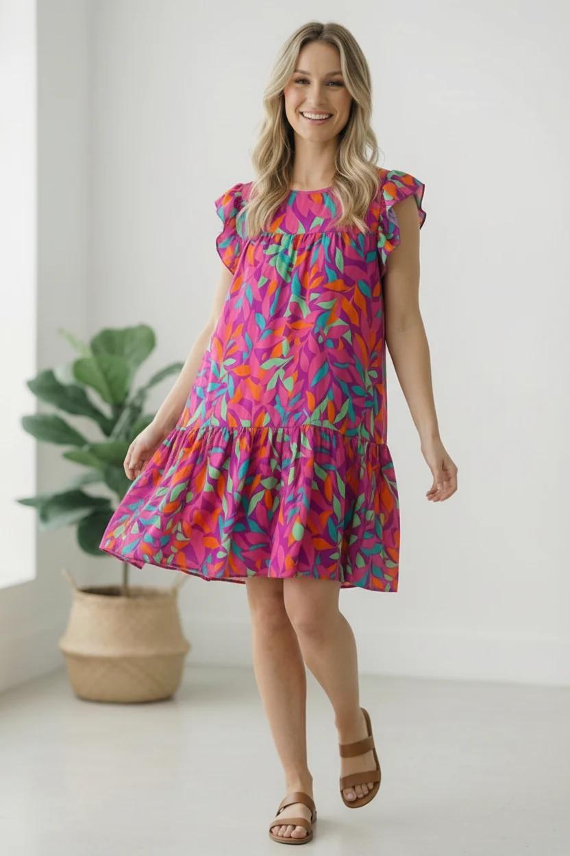 Fuchsia Tropic Dress