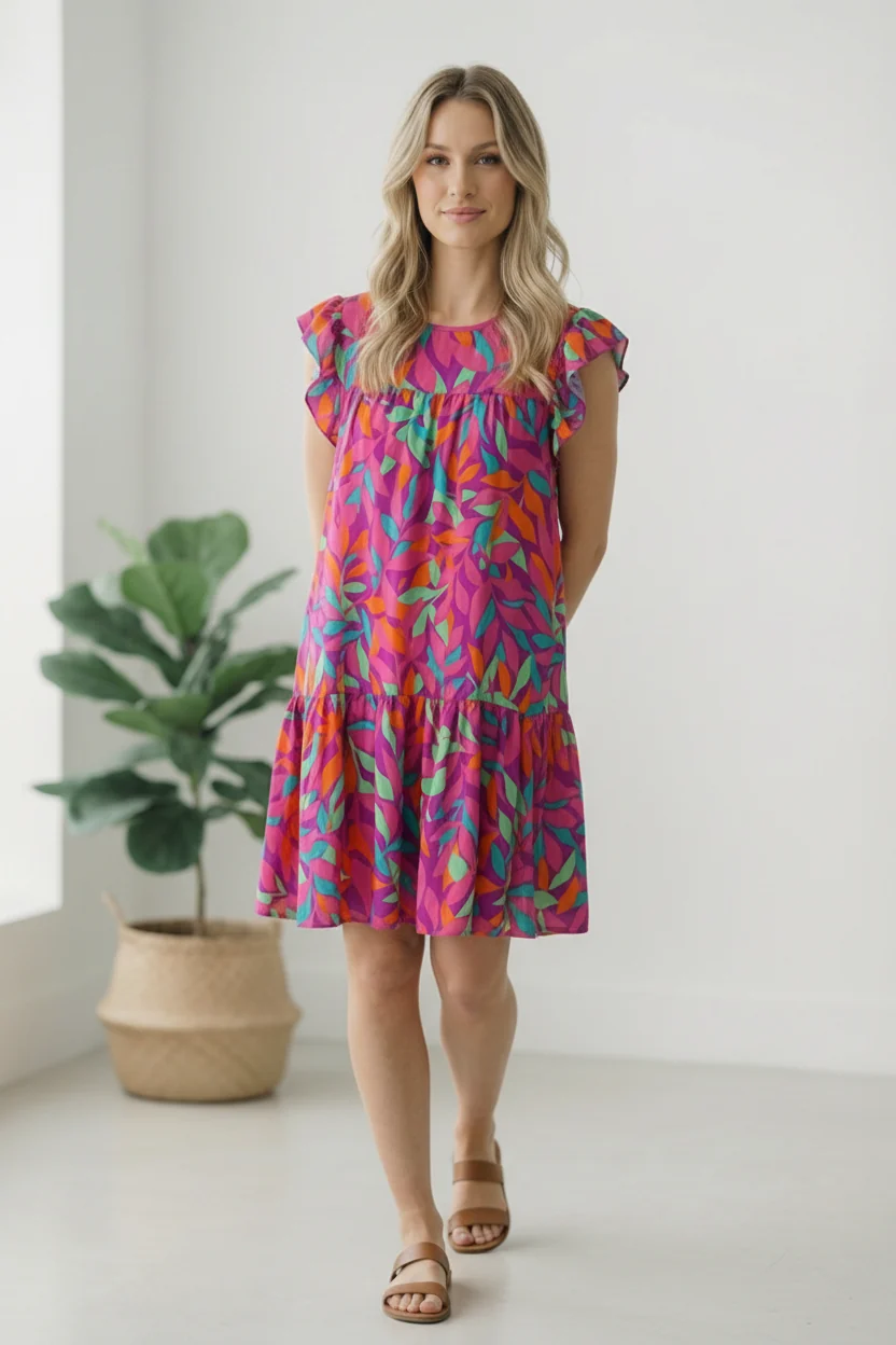 Fuchsia Tropic Dress - Image 3