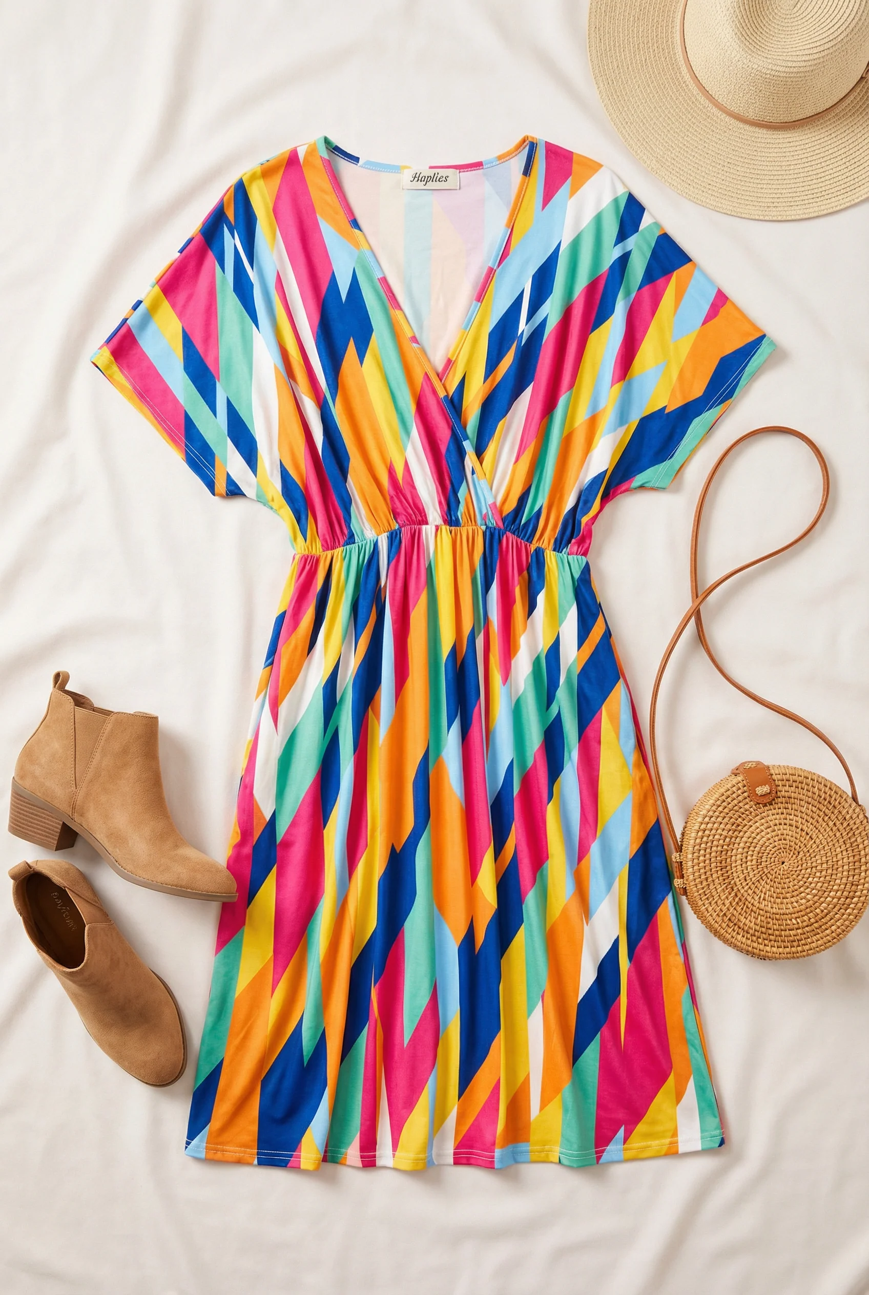 Geo Surplice Dress