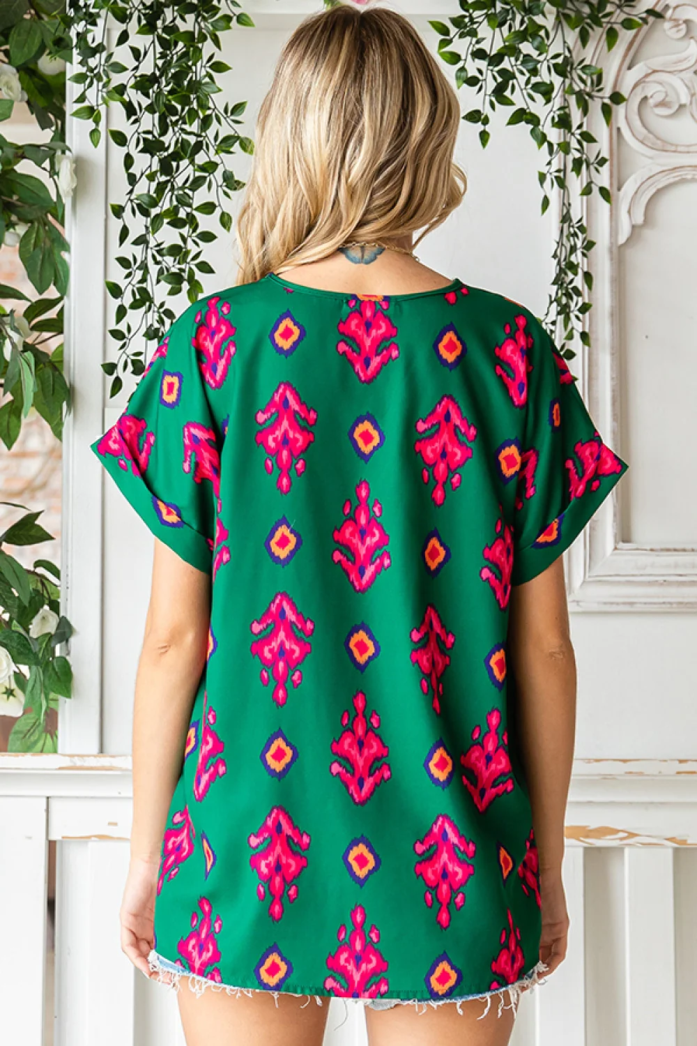 Green Print Design Top - Image 3