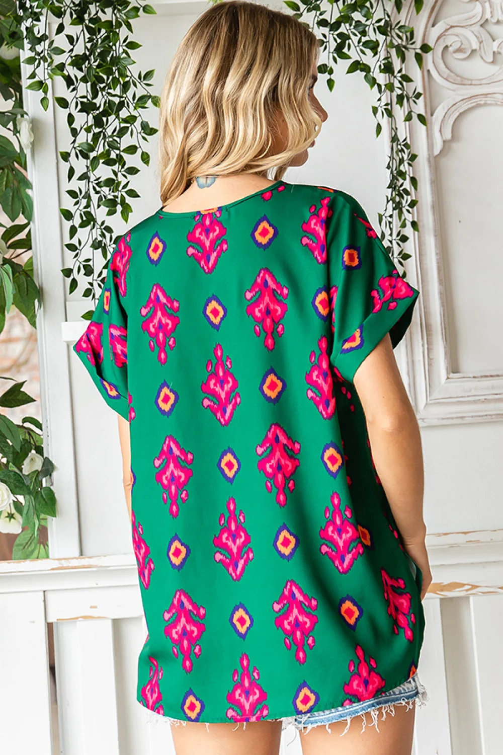 Green Print Design Top - Image 4