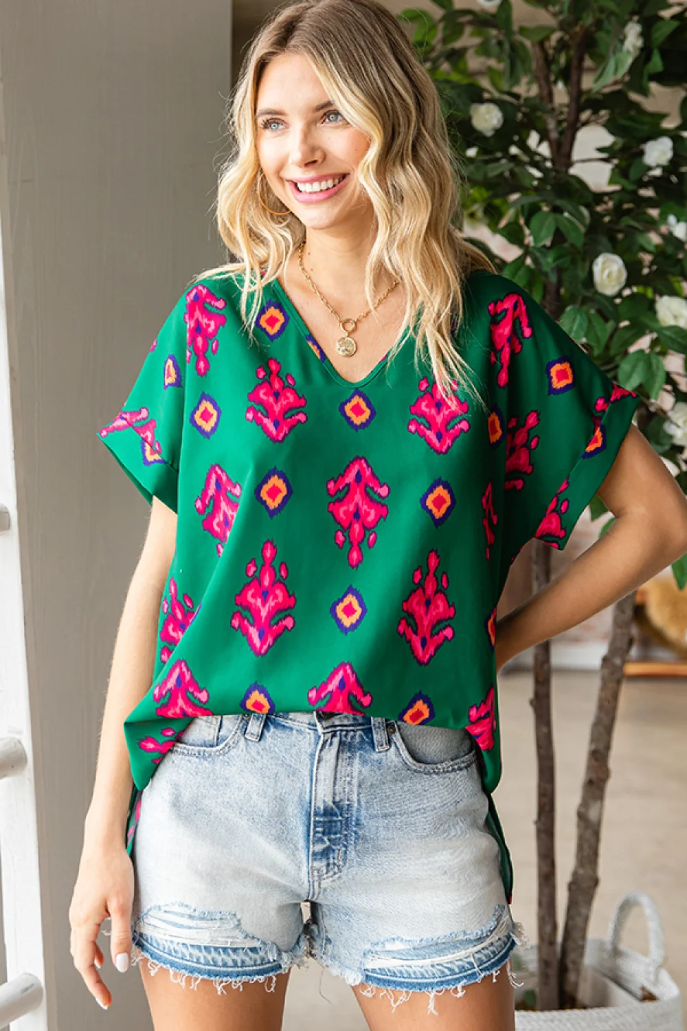 Green Print Design Top - Image 6