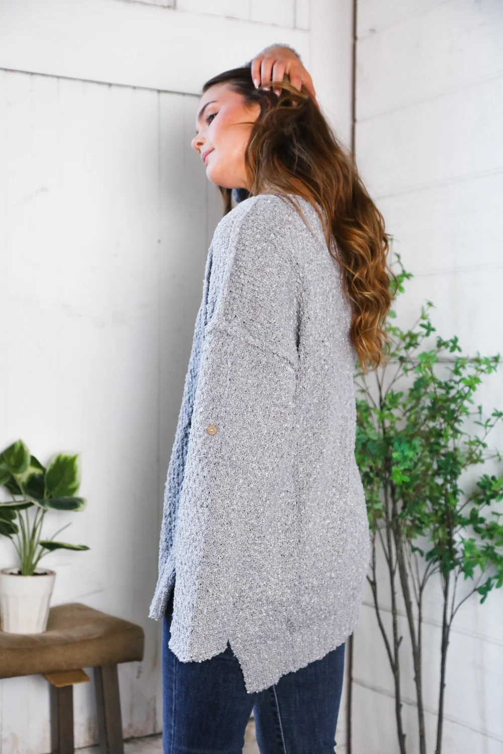 Button Cuff Sleeve Thick Sweater (2 Colors) - Image 8