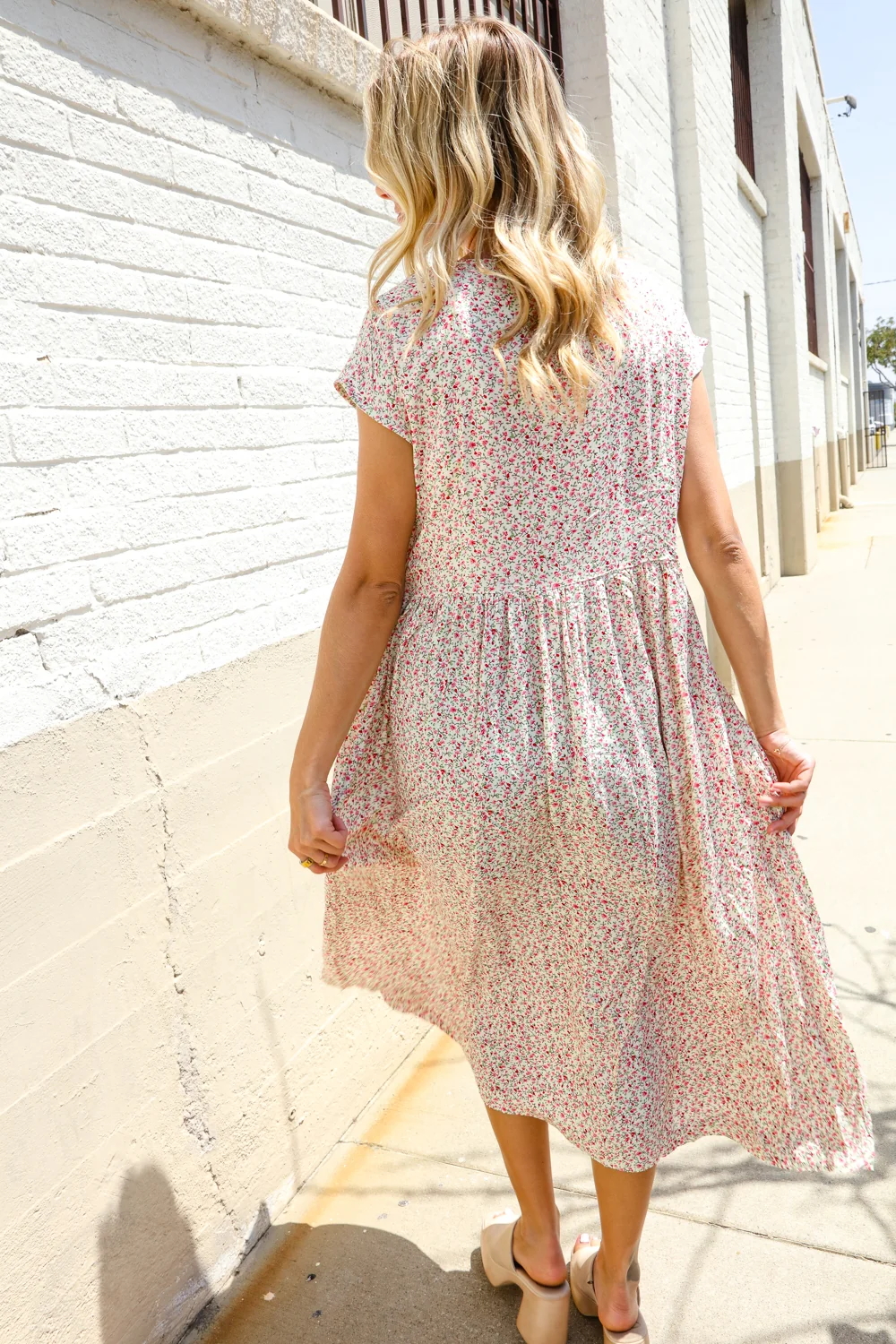 Ivory Floral Pocketed Dress - Image 7