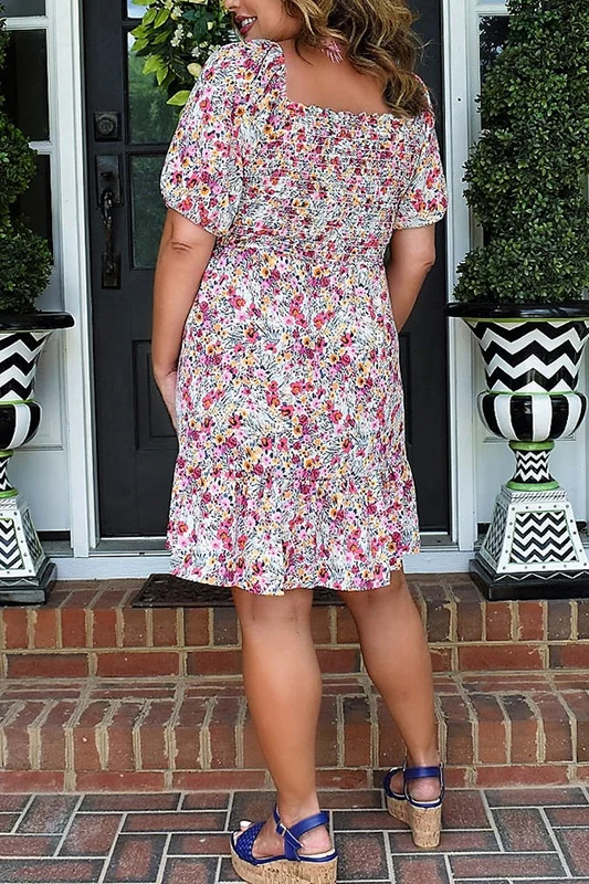 Ivory Floral Smocked Dress - Image 2