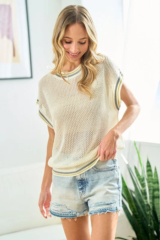 IVORY KNIT ACRYLIC TOP - Image 2
