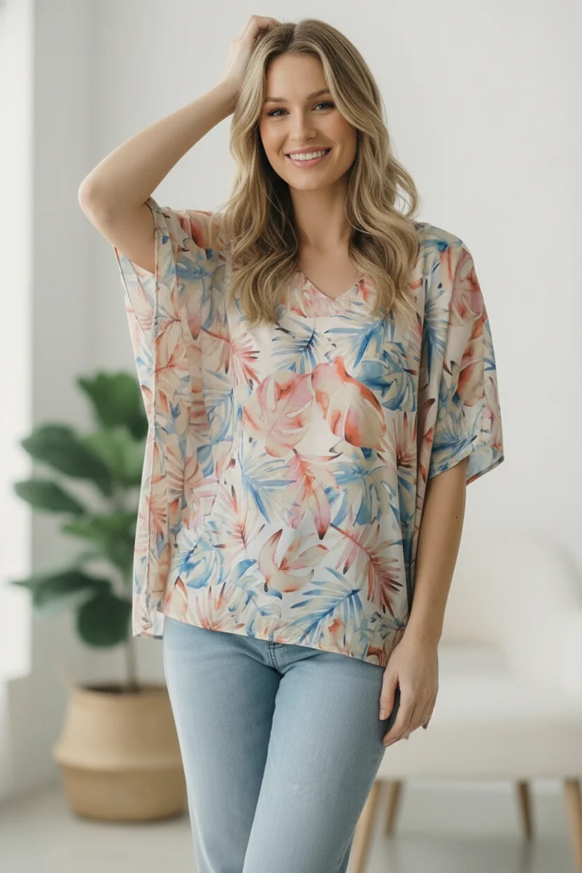 Ivory Tropic Woven Blouse - Image 3