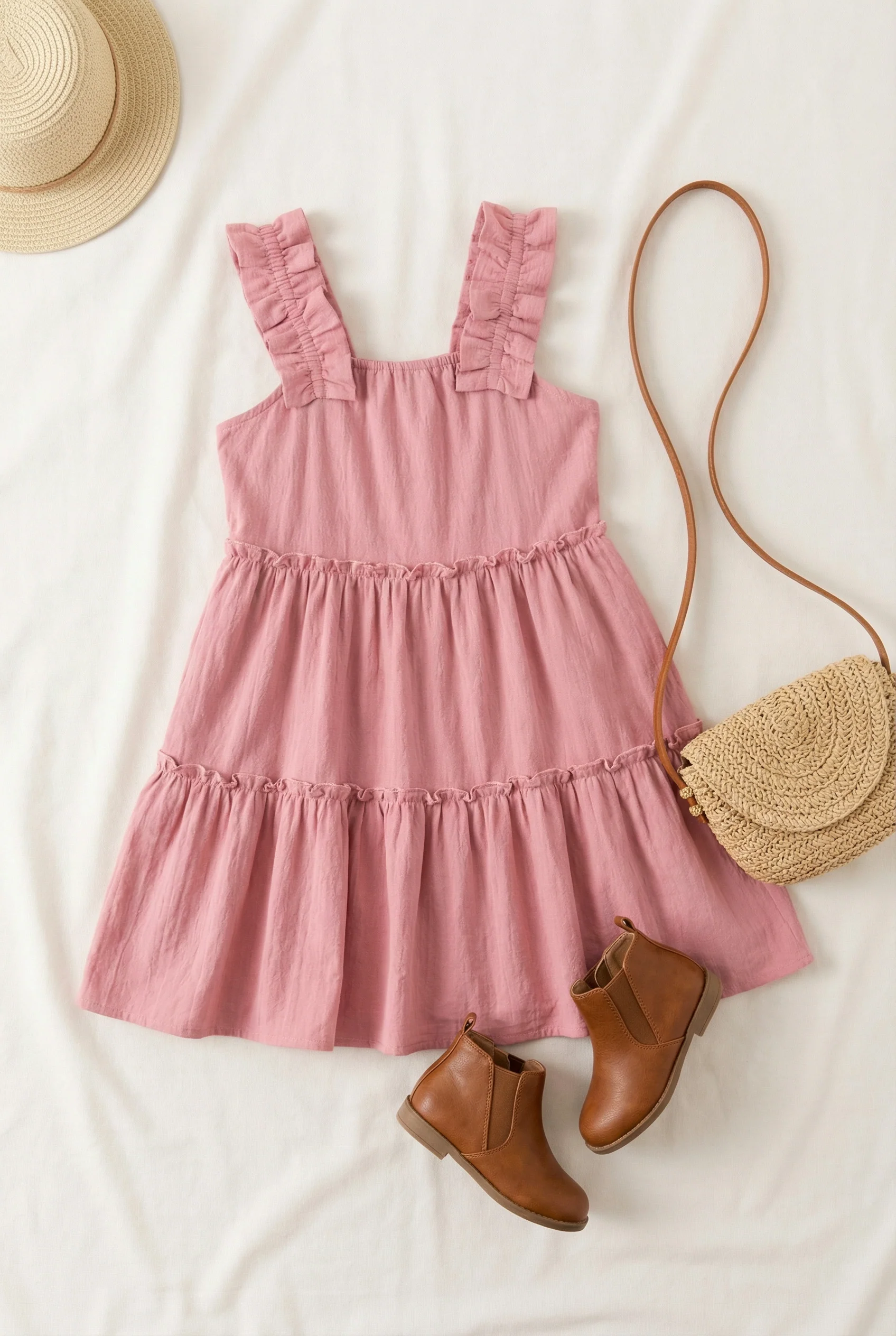 KIDS Pink Tiered Dress