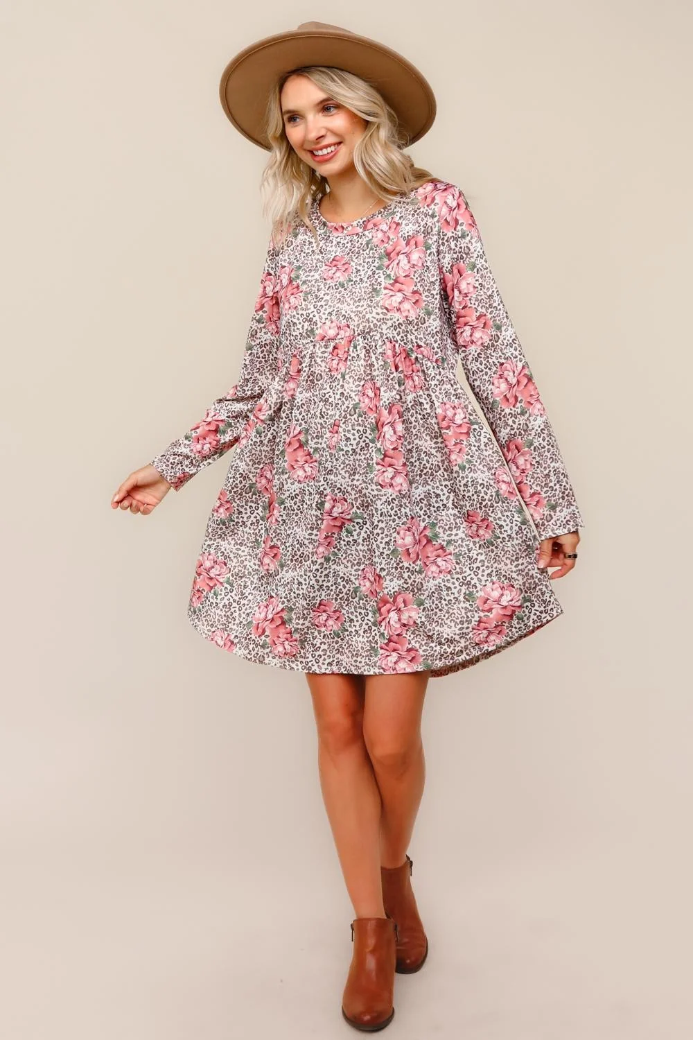 Leopard and Floral Fit and Flare Dress - Image 6