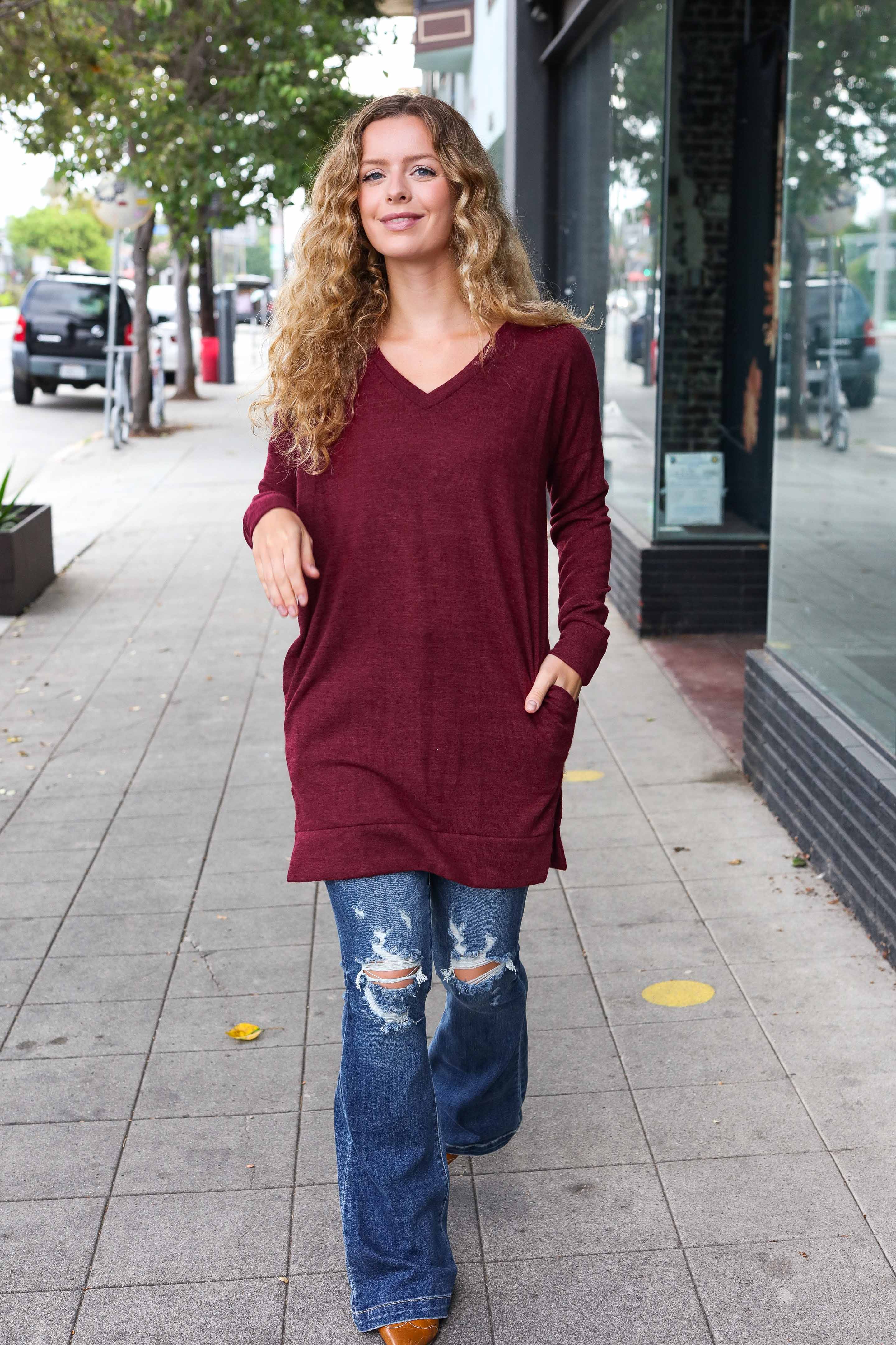 Maroon Hacci Pocketed Tunic - Image 2
