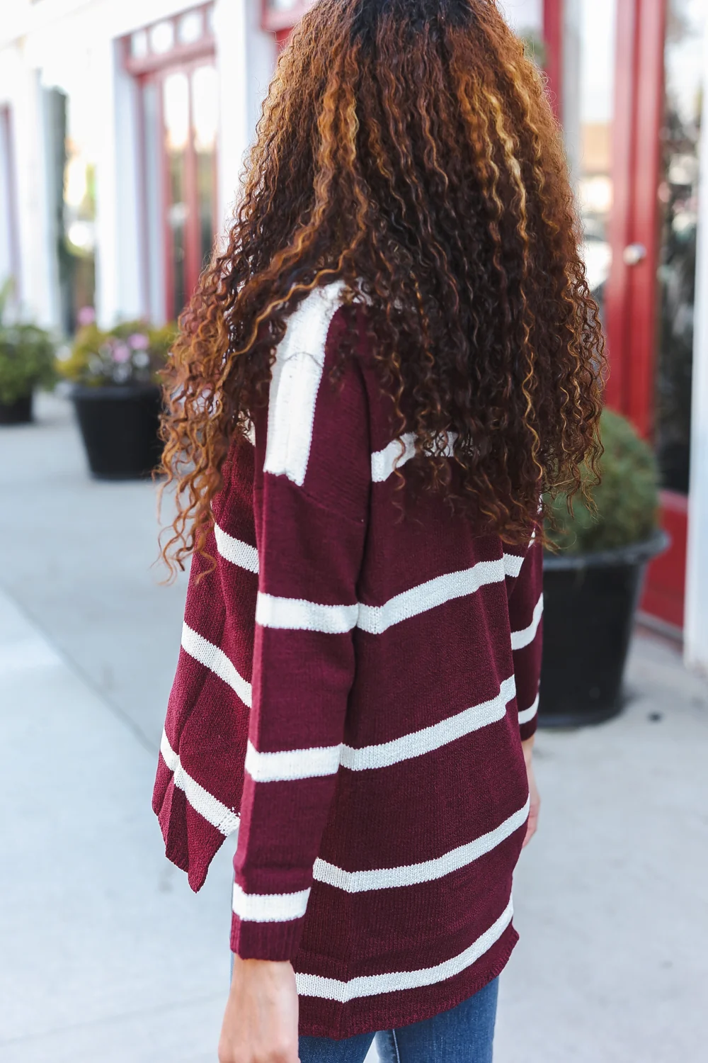 Maroon Stripe Sweater - Image 6
