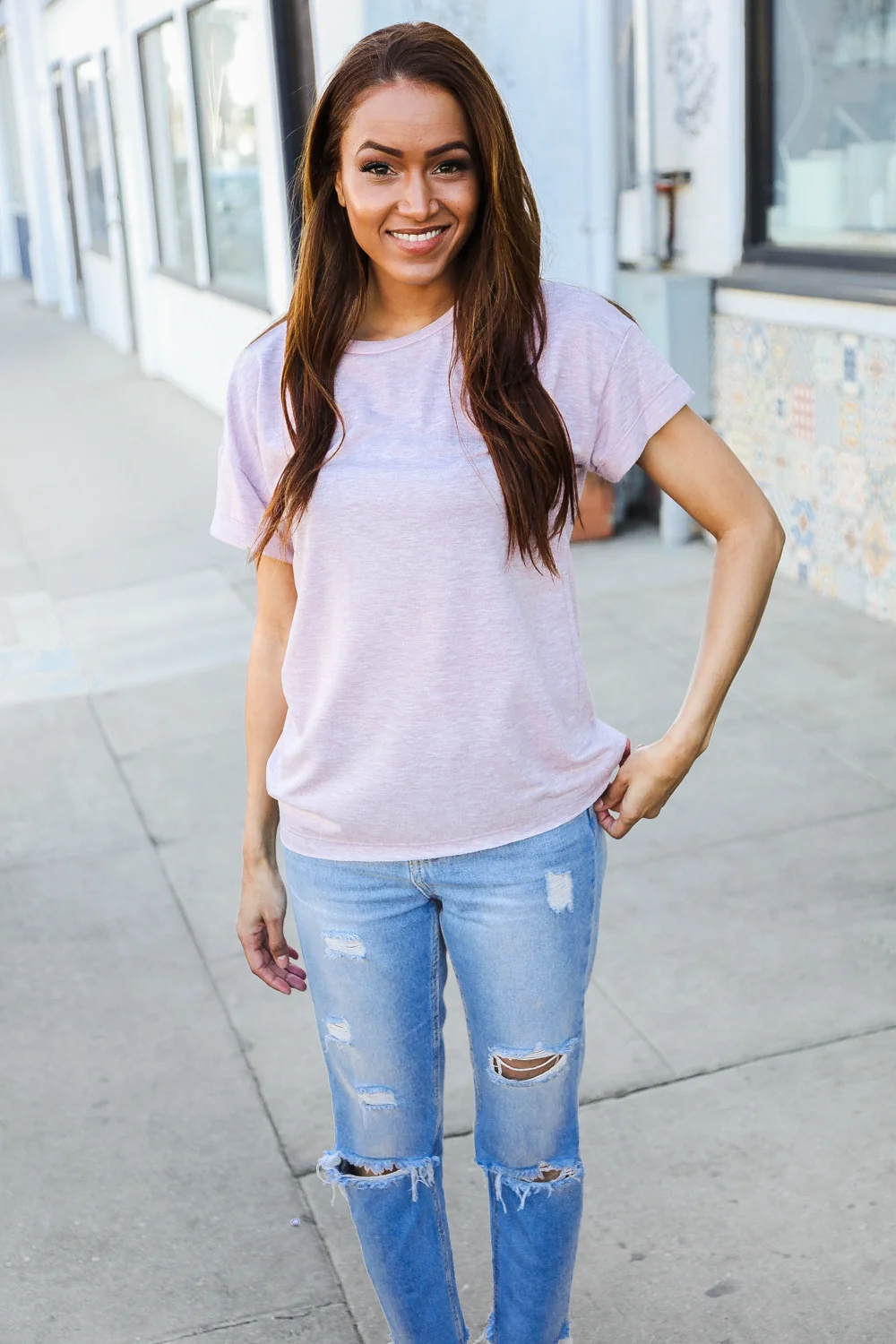 Mauve French Terry Solid Top - Image 2
