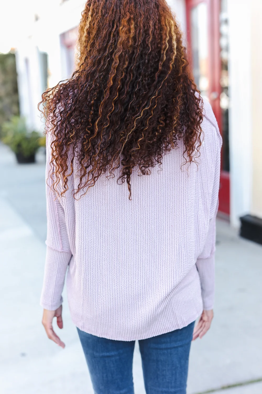 Mauve Wavy Ribbed Merry Top - Image 8