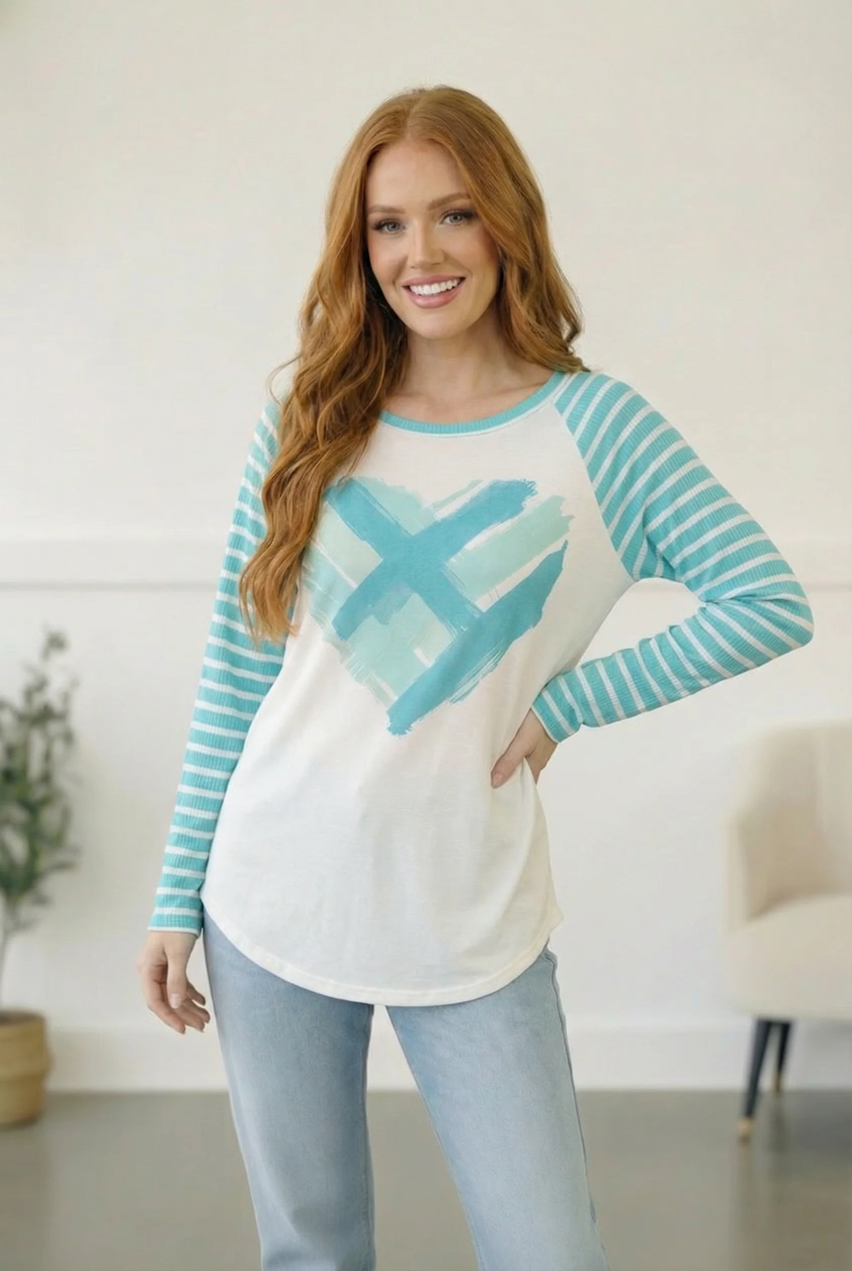 Mint Valentine Raglan Top - Image 2