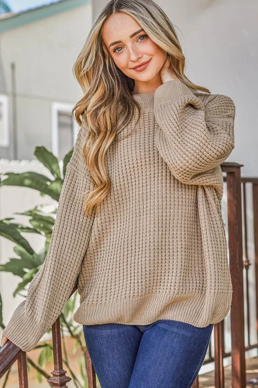 Mocha Waffle Pullover - Image 5