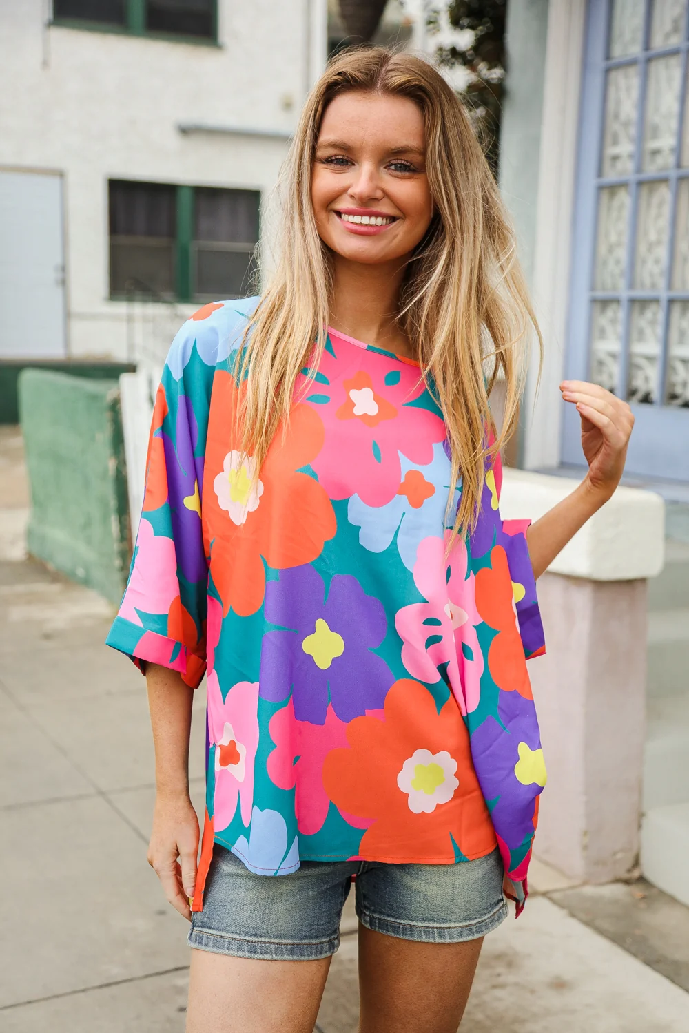 Multi Big Floral Top
