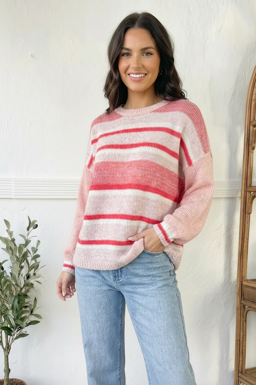 MULTI COLOR STRIPE PULLOVER TOP - Image 6