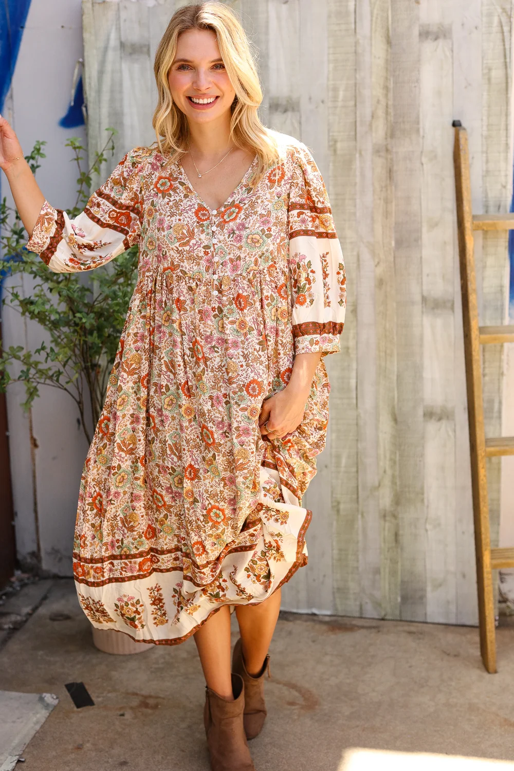 Multi Floral Woven Dress